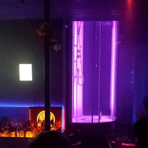 So this club has a shower attached to the bar... by Scott Joyce