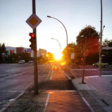 Berlin sunsets. Pretty, but make cycling hard. by Scott Joyce