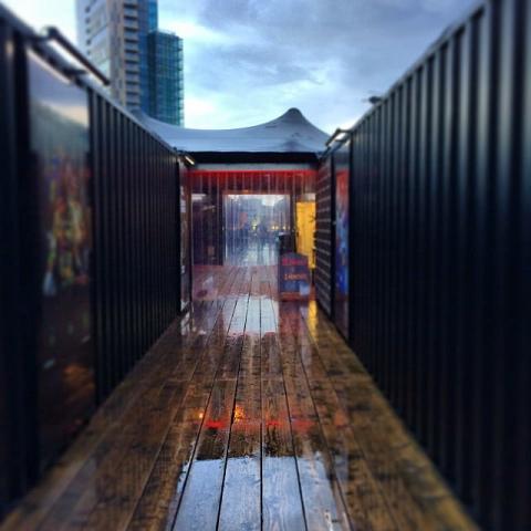 At @boxpark in #London in the rain. #boxpark by Scott Joyce