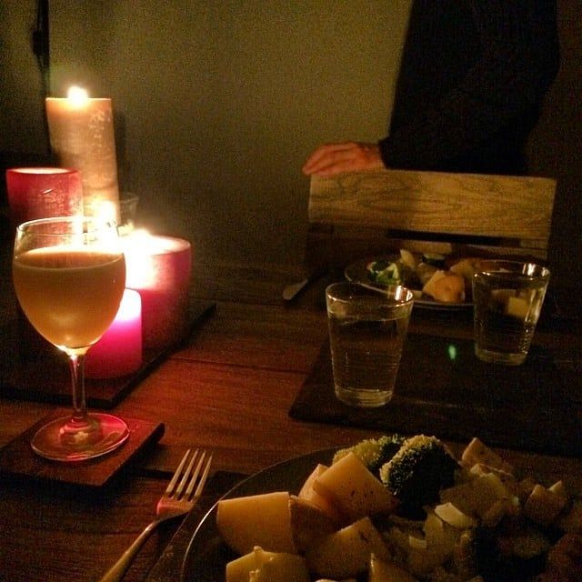 Some lovely person made me a lovely candlelit dinner :)